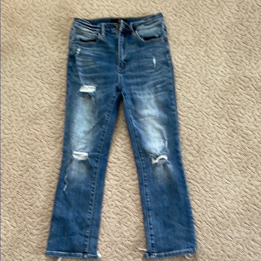 Risen Dark Vintage Washed Straight Leg Jeans